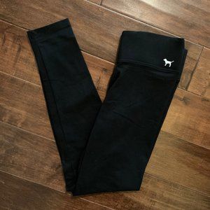 PINK Black Cotton Leggings with Dog Logo Size Medium